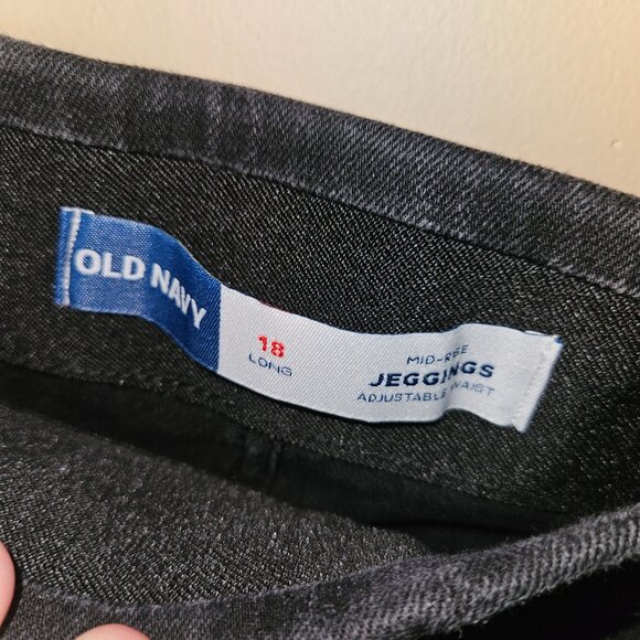Mid-Rise Old Navy Jeggings Adjustable Waist 18 Tall - Picture 2 of 3